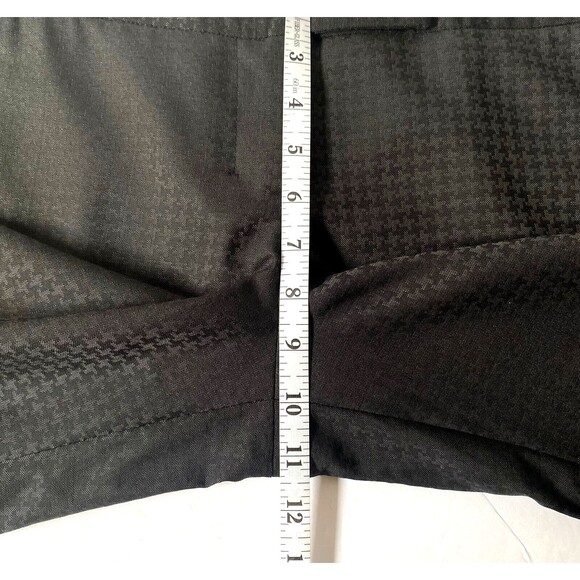 Zanella Houndstooth Libby Trousers Pants Womens 10 Dark Gray Wool Made in Italy - Picture 12 of 14